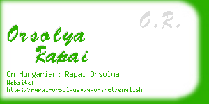 orsolya rapai business card